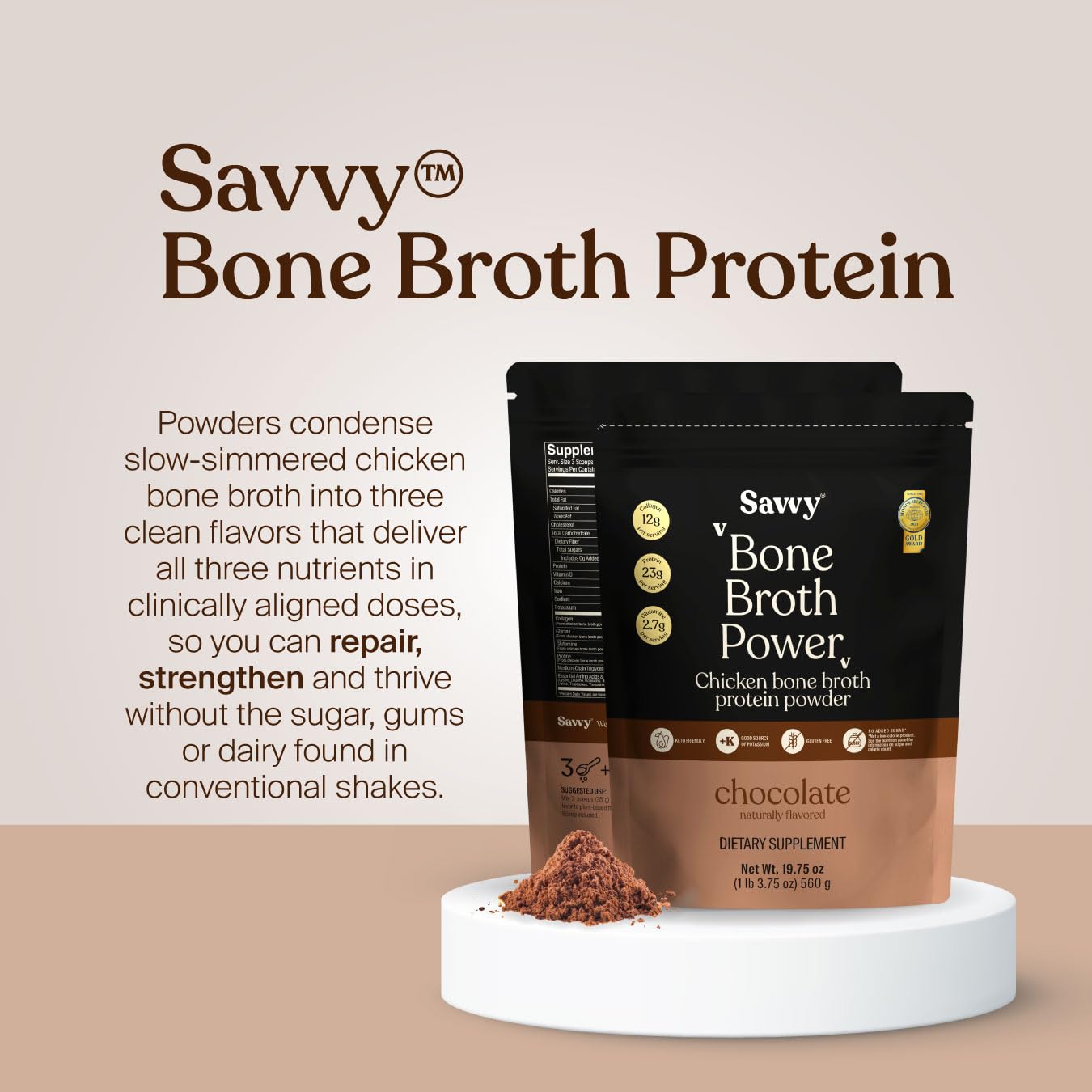 Escena matutina con SAVVY y desayuno ligero, proteína conveniente para empezar el día