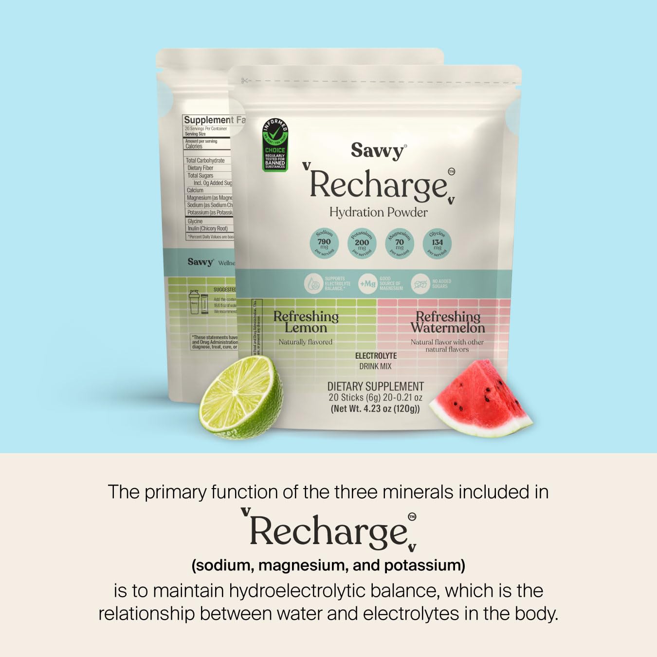 SAVVY bebida en vaso con hielo, sabor refrescante y rehidratación