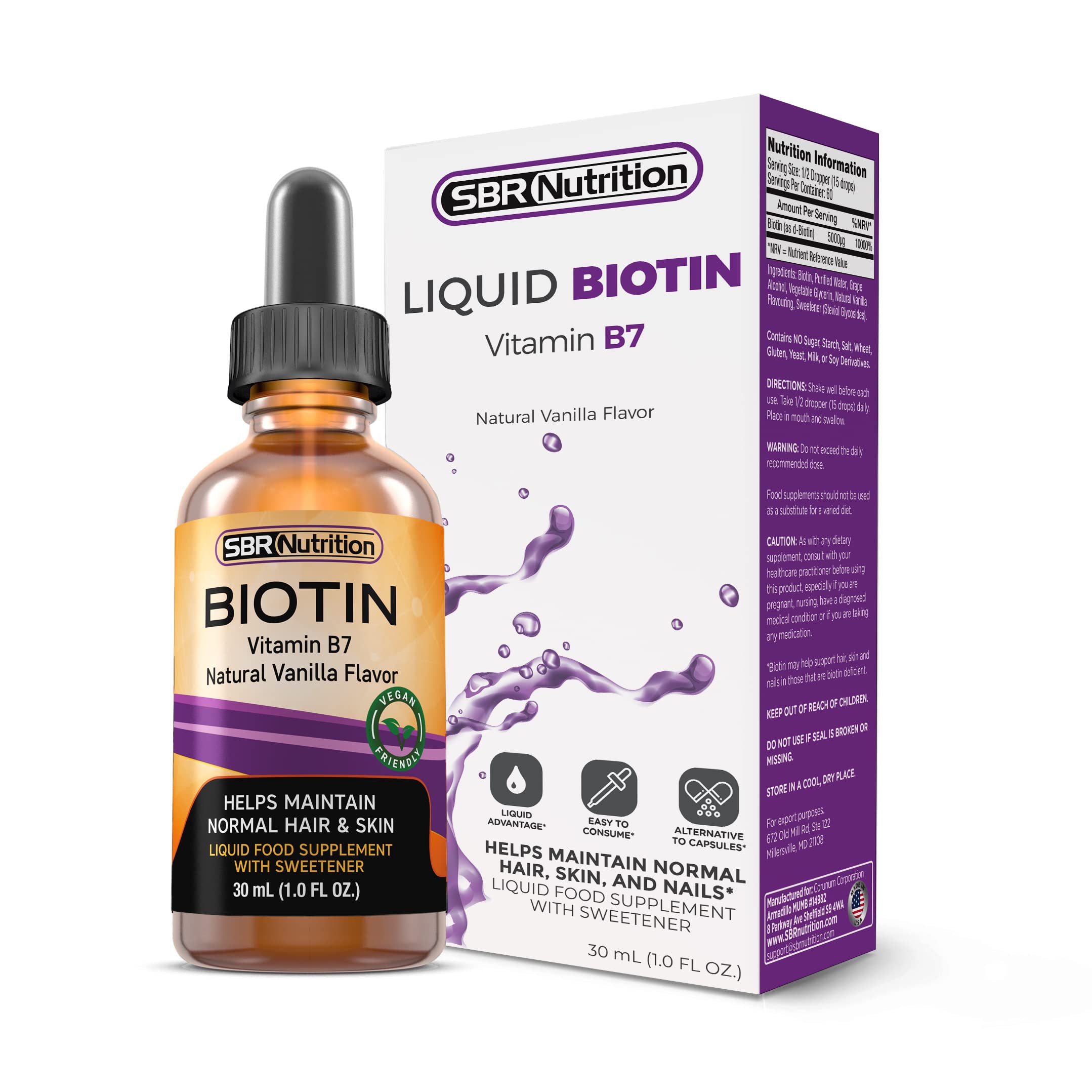 SBR Nutrition gotas mezcladas en un batido para fácil consumo