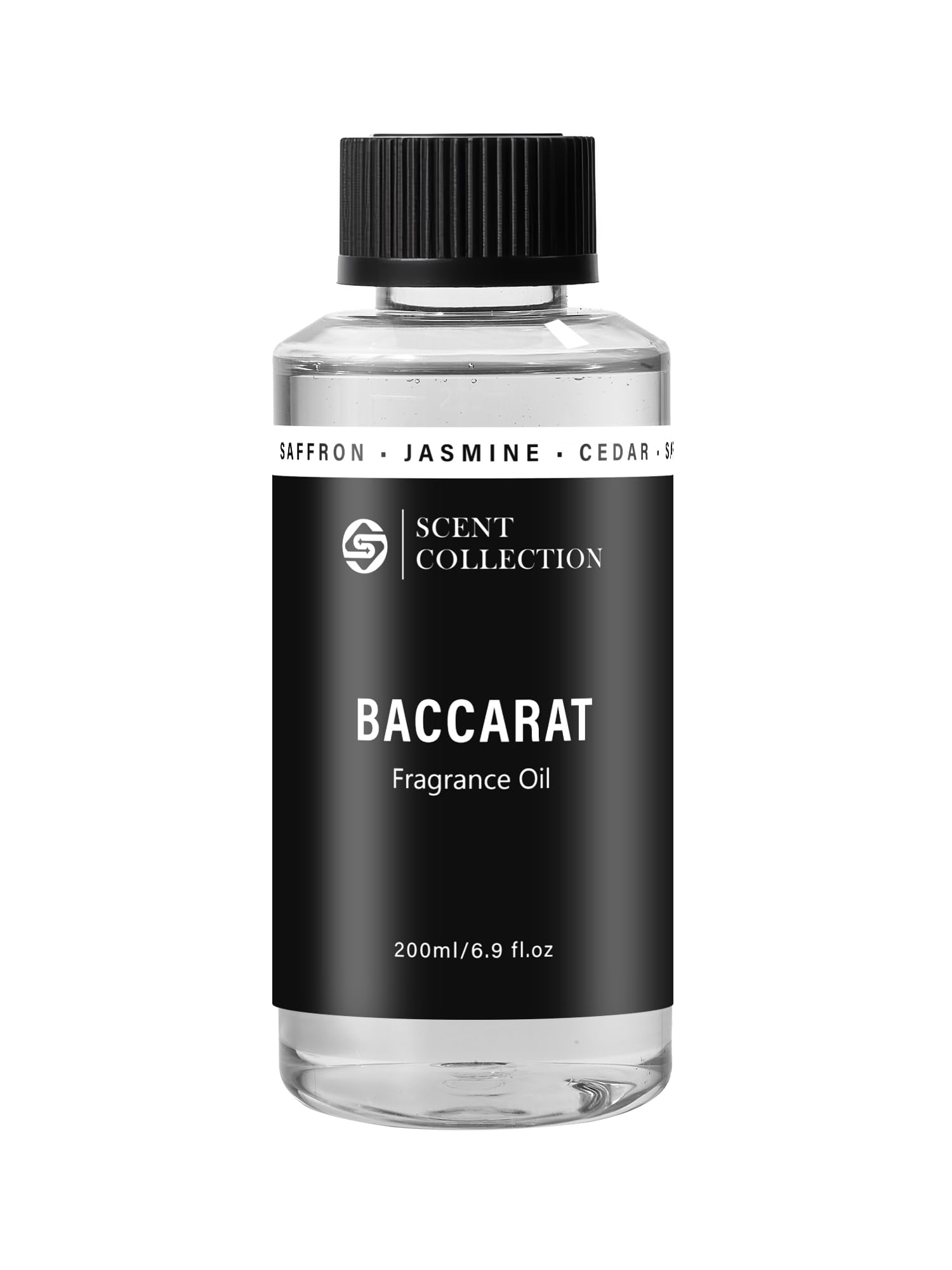 scent collection frasco frontal mostrando etiqueta elegante y beneficio de aroma lujoso