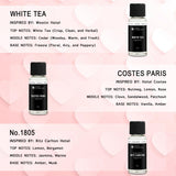 scent collection frasco junto a toallas en escenario tipo spa transmitiendo lujo