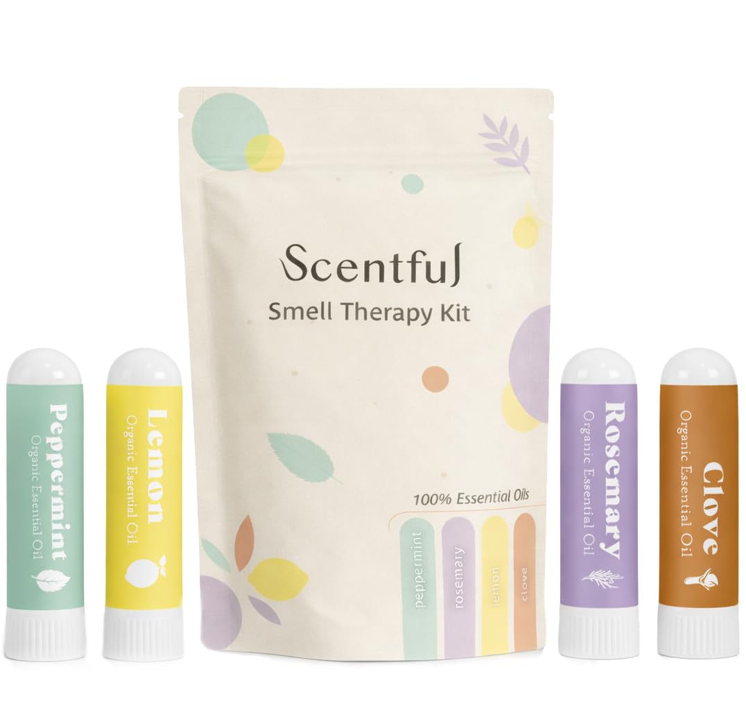 scentful vista frontal del kit con frascos orgánicos beneficio entrenamiento olfativo