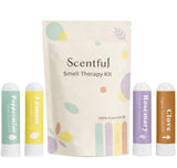 scentful vista frontal del kit con frascos orgánicos beneficio entrenamiento olfativo