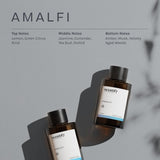 Scentify Amalfi textura del aceite en una gota, demostrando pureza y capa aromática concentrada