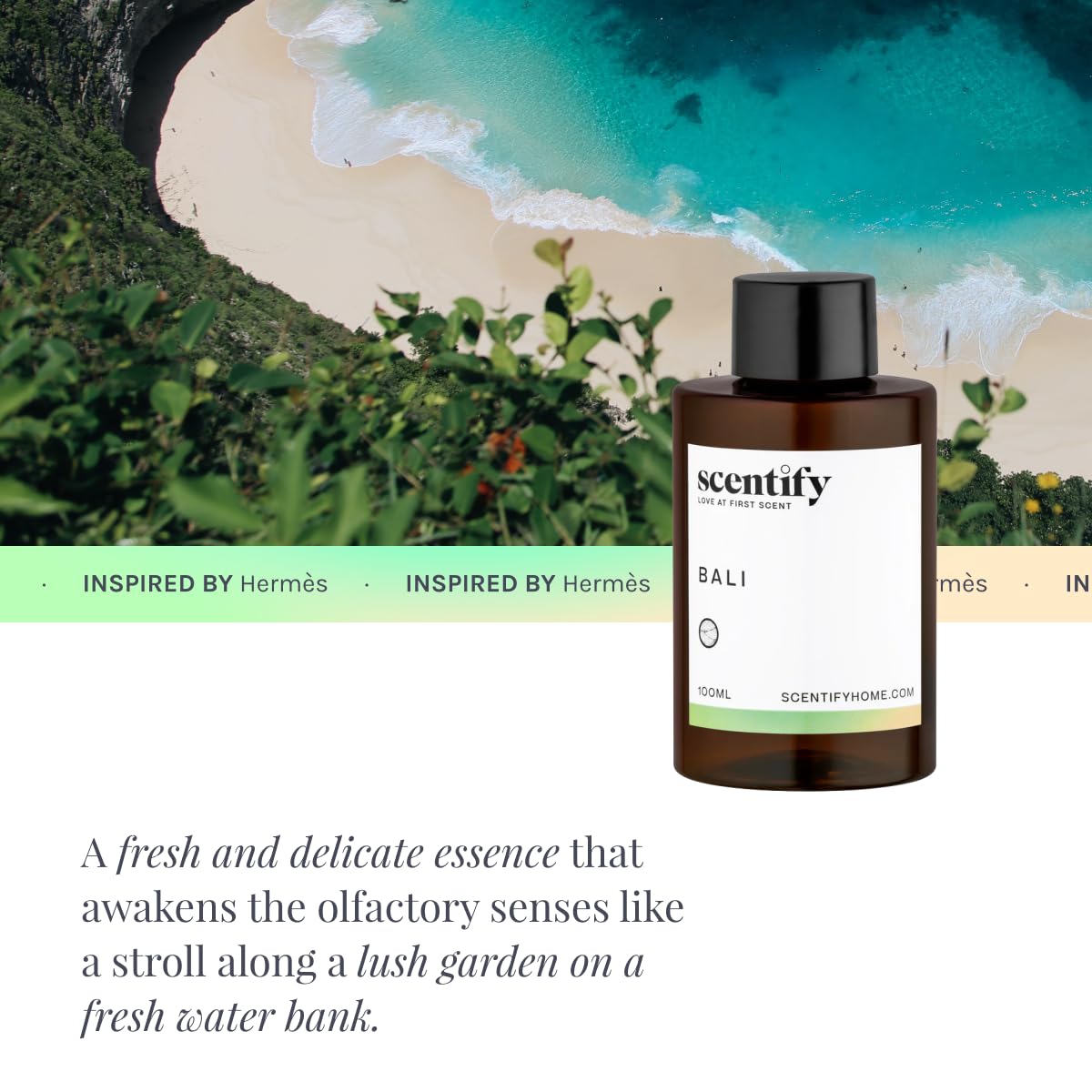 Scentify aroma Bali en difusor dentro de salón creando ambiente relajante