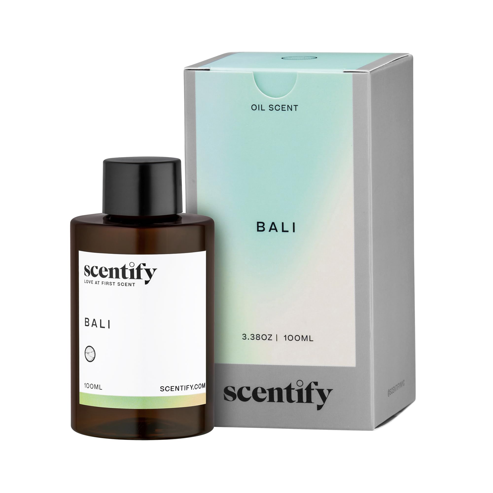 Scentify botella frontal Bali 100 ml mostrando diseño elegante y práctico