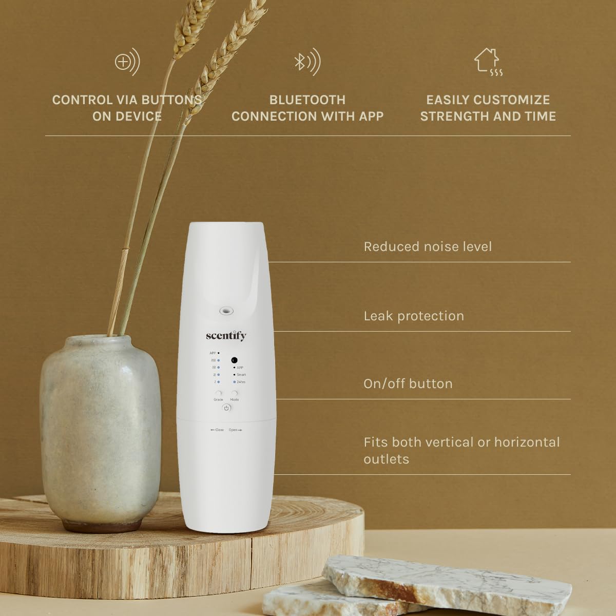 Scentify frasco vacío 100 ml en primer plano, fácil recarga y personalización