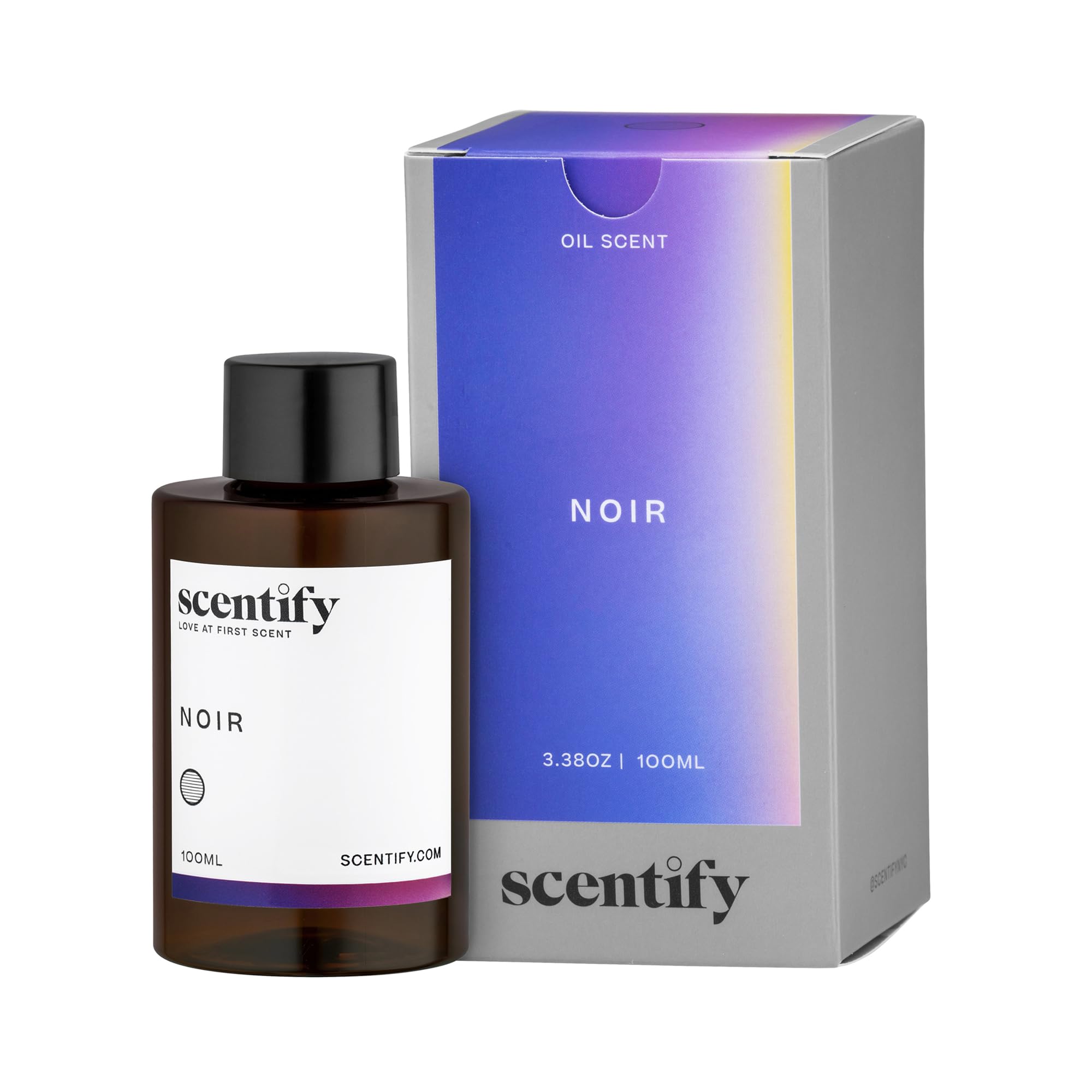 Scentify botella frontal elegante mostrando la recarga 100 ml y diseño premium