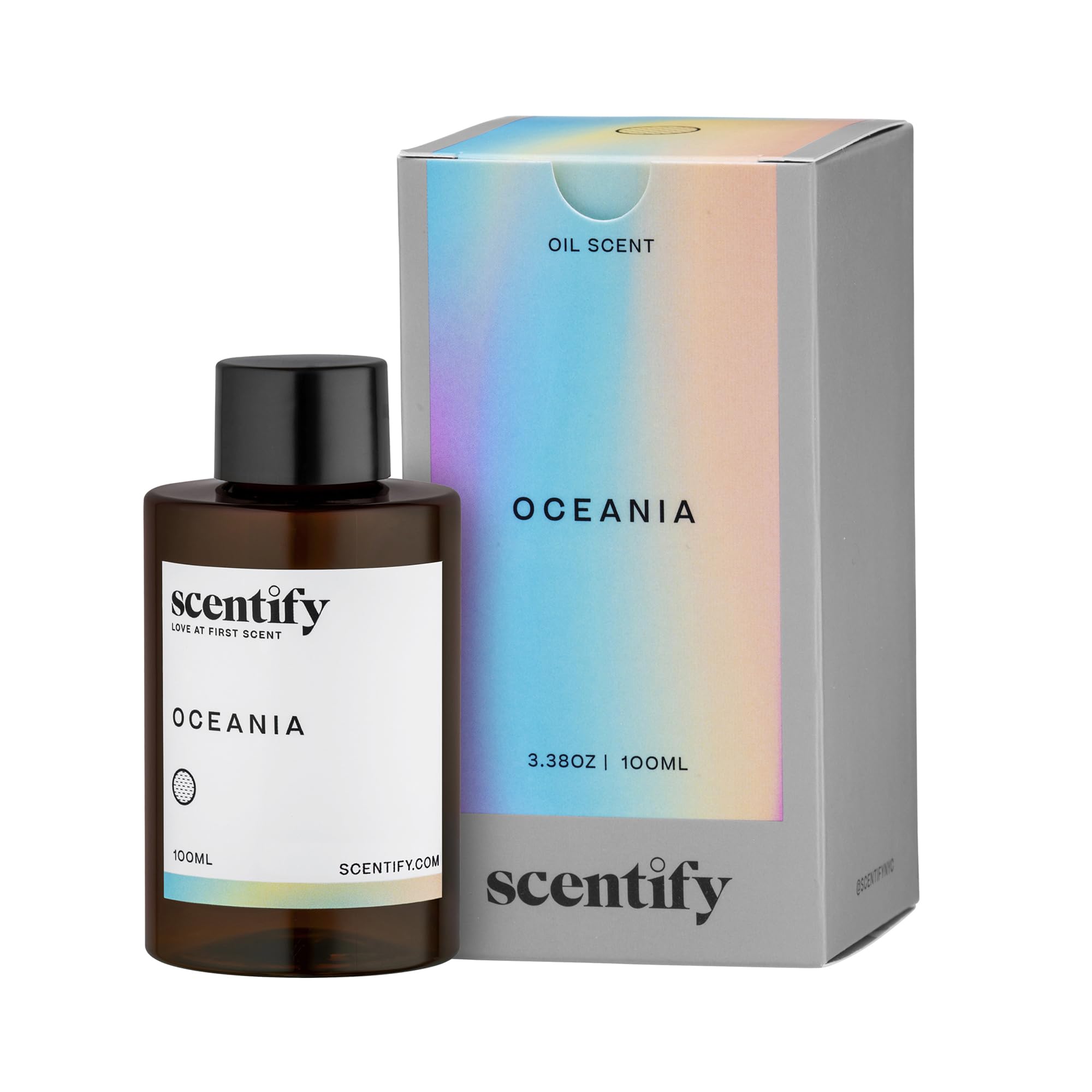 Scentify frasco Oceania frontal mostrando etiqueta y diseño elegante