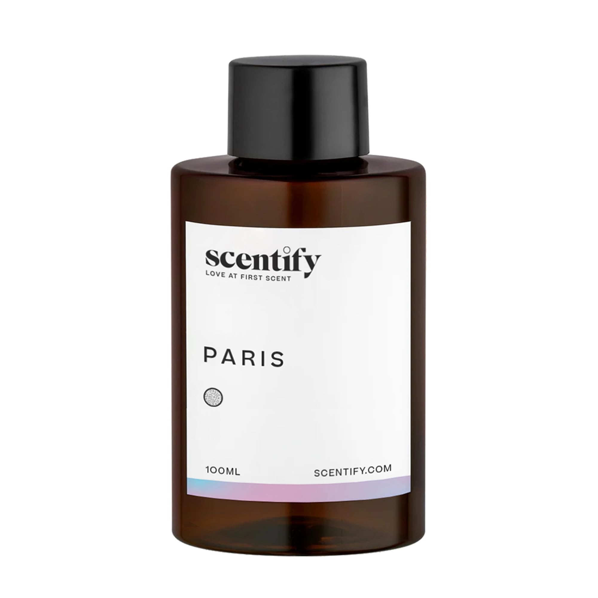 Scentify primer plano de la etiqueta que destaca ingredientes y diseño