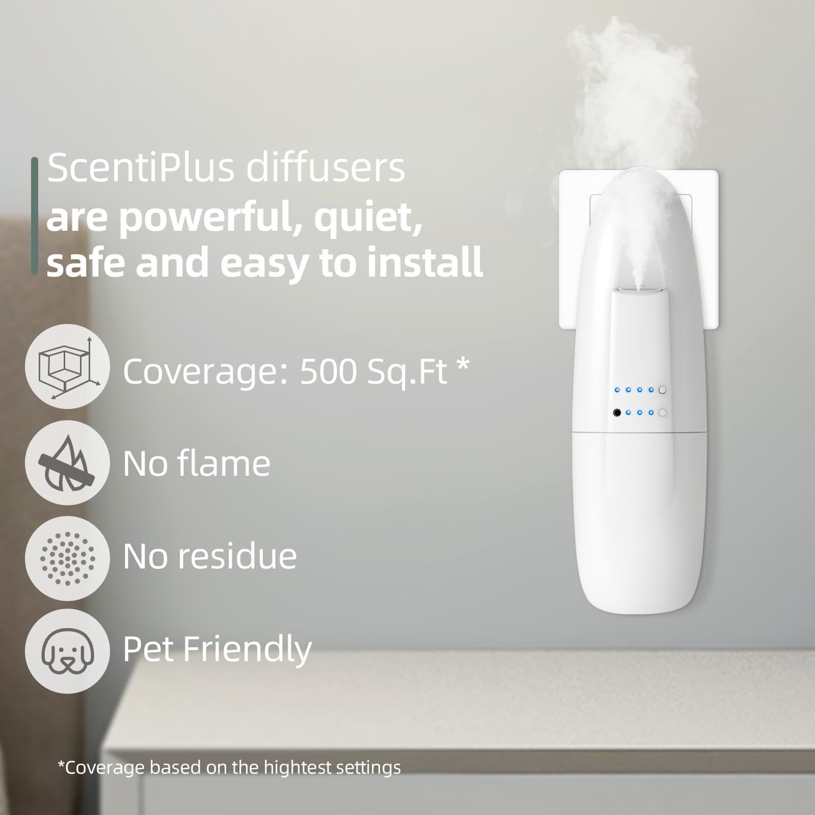 Scentiplus conexión plug-in lista para enchufe con instalación rápida
