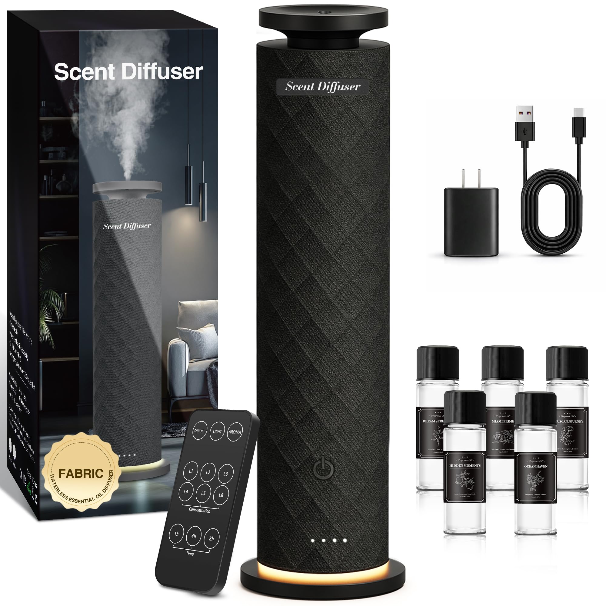 ScFZen difusor frontal torre textil que aporta diseño y aroma constante