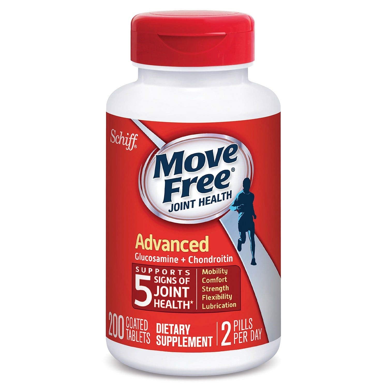 Schiff Move Free Advanced frasco delantero mostrando etiqueta y beneficios visibles
