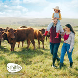 SCHIFFER HEALTH vacas pastando en granja, origen grass-fed sostenible