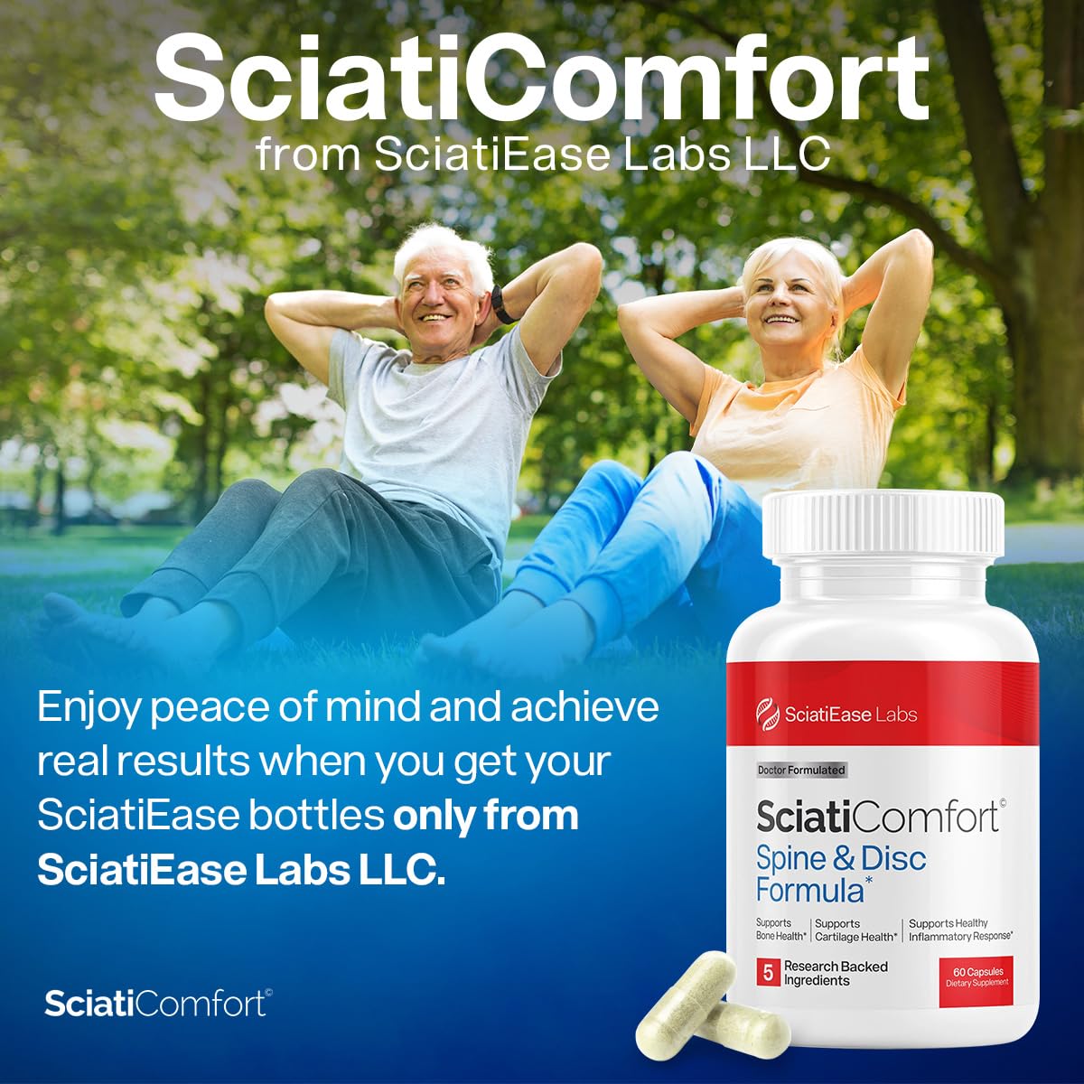 SciatiEase escena lifestyle transmitiendo vitalidad y libertad de movimiento