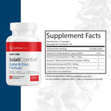 SciatiEase etiqueta con ingredientes clave y beneficios para discos
