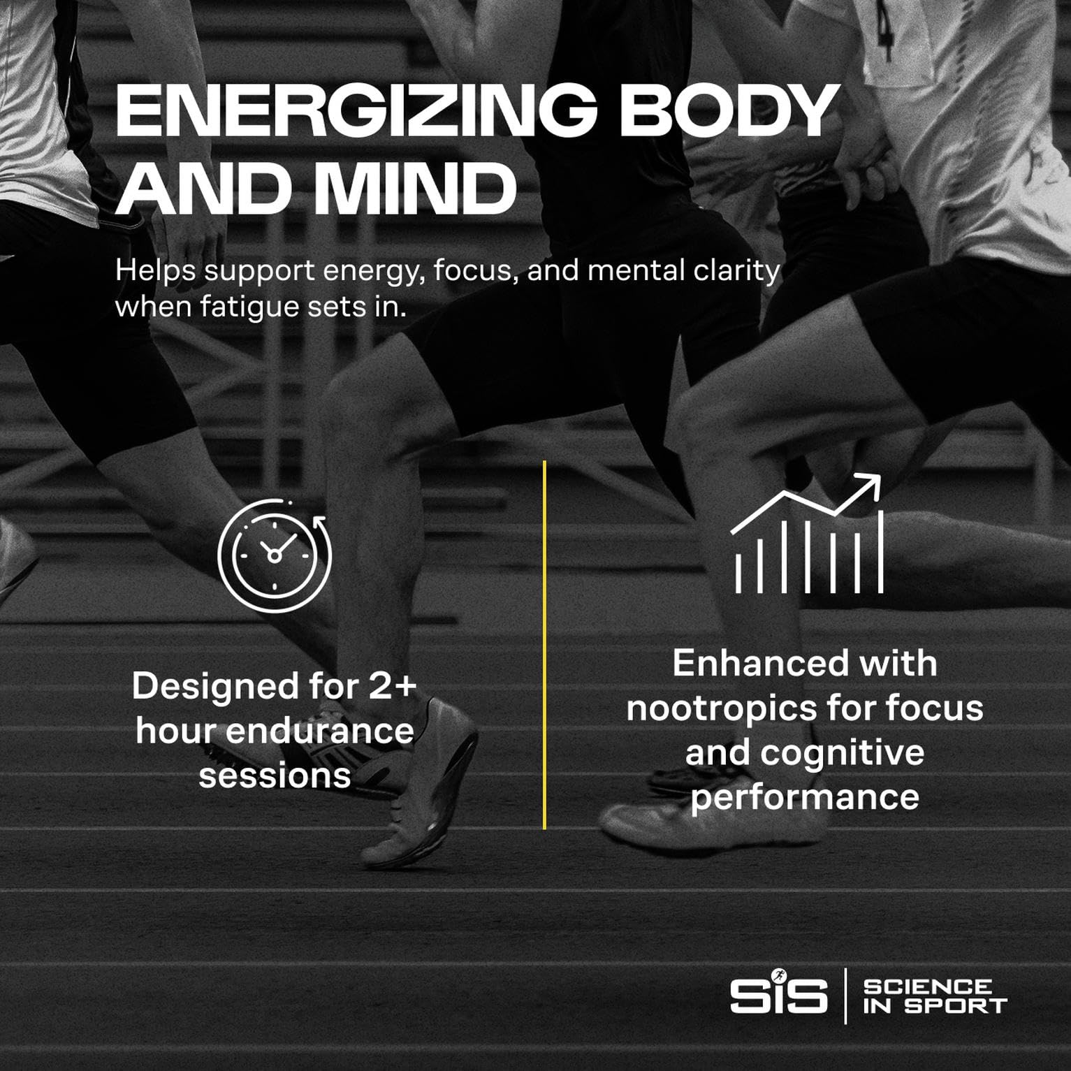 Science in Sport atleta consumiendo gel en carrera para energía inmediata
