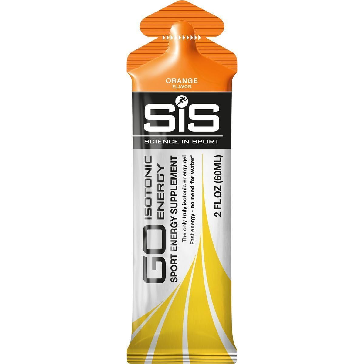 Science in Sport envase frontal gel isotónico naranja, vista clara y lectura rápida