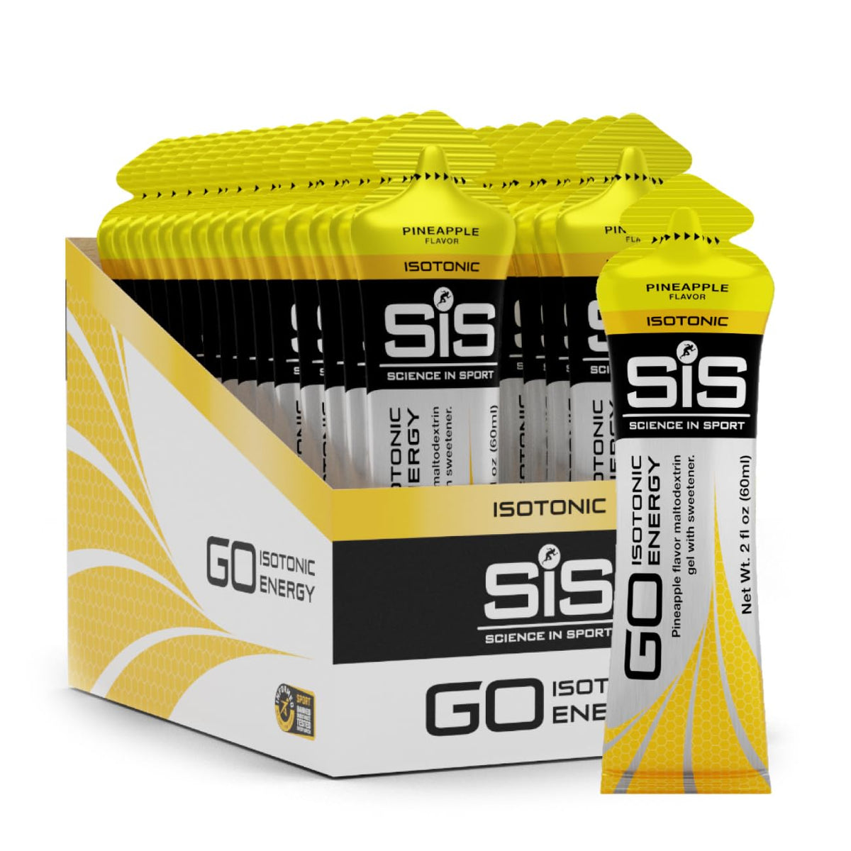 Science in Sport pack de 30 geles piña, fácil transporte y recarga