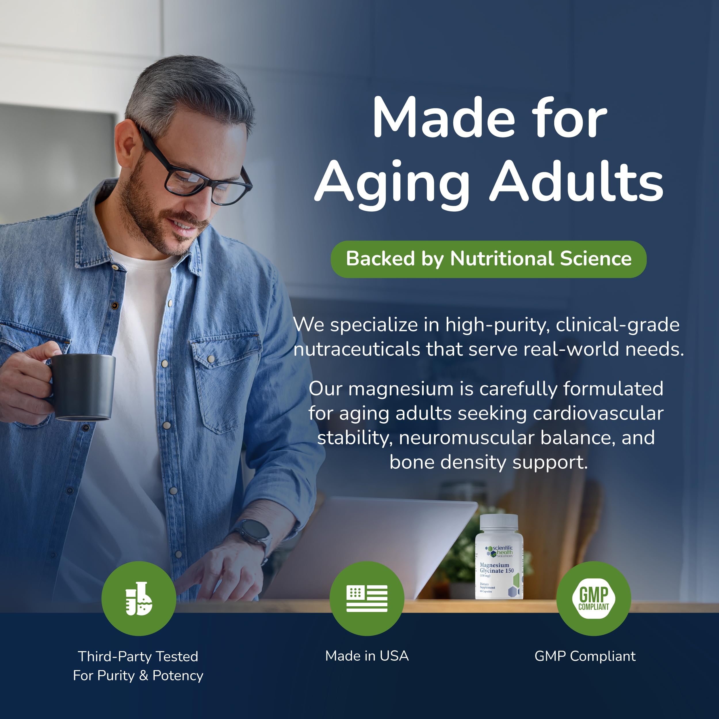 Scientific Health Solutions cápsulas en mano mostrando tamaño y facilidad de ingestión