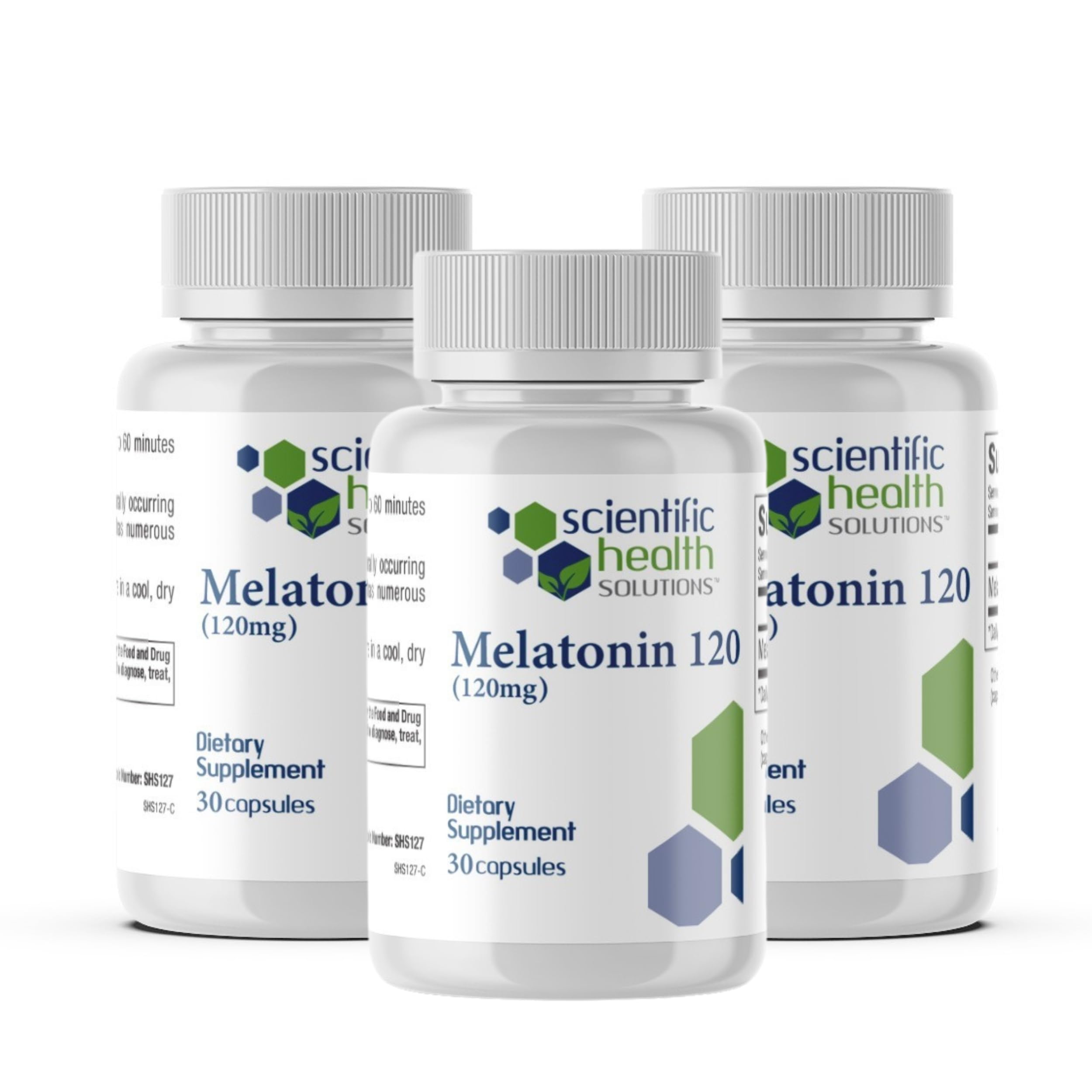 Scientific Health Solutions envase frontal mostrando cápsulas veganas y dosis clara, ideal para conveniencia nocturna