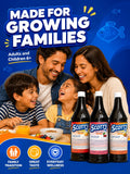 SCOTT'S EMULSION botella abierta vertiendo dosis, facilidad de uso