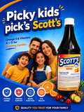 SCOTT'S EMULSION mezclado en yogur frío, método práctico para dar a niños