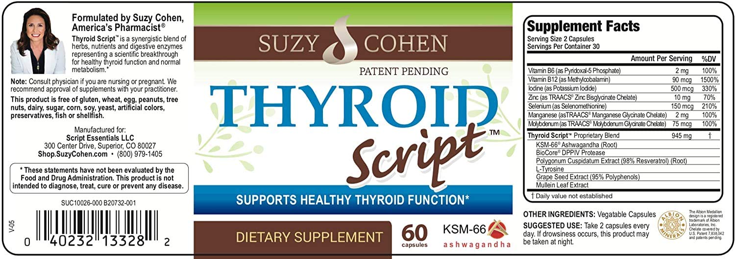 Script Essentials Thyroid Script uso diario junto a suplementos para rutina