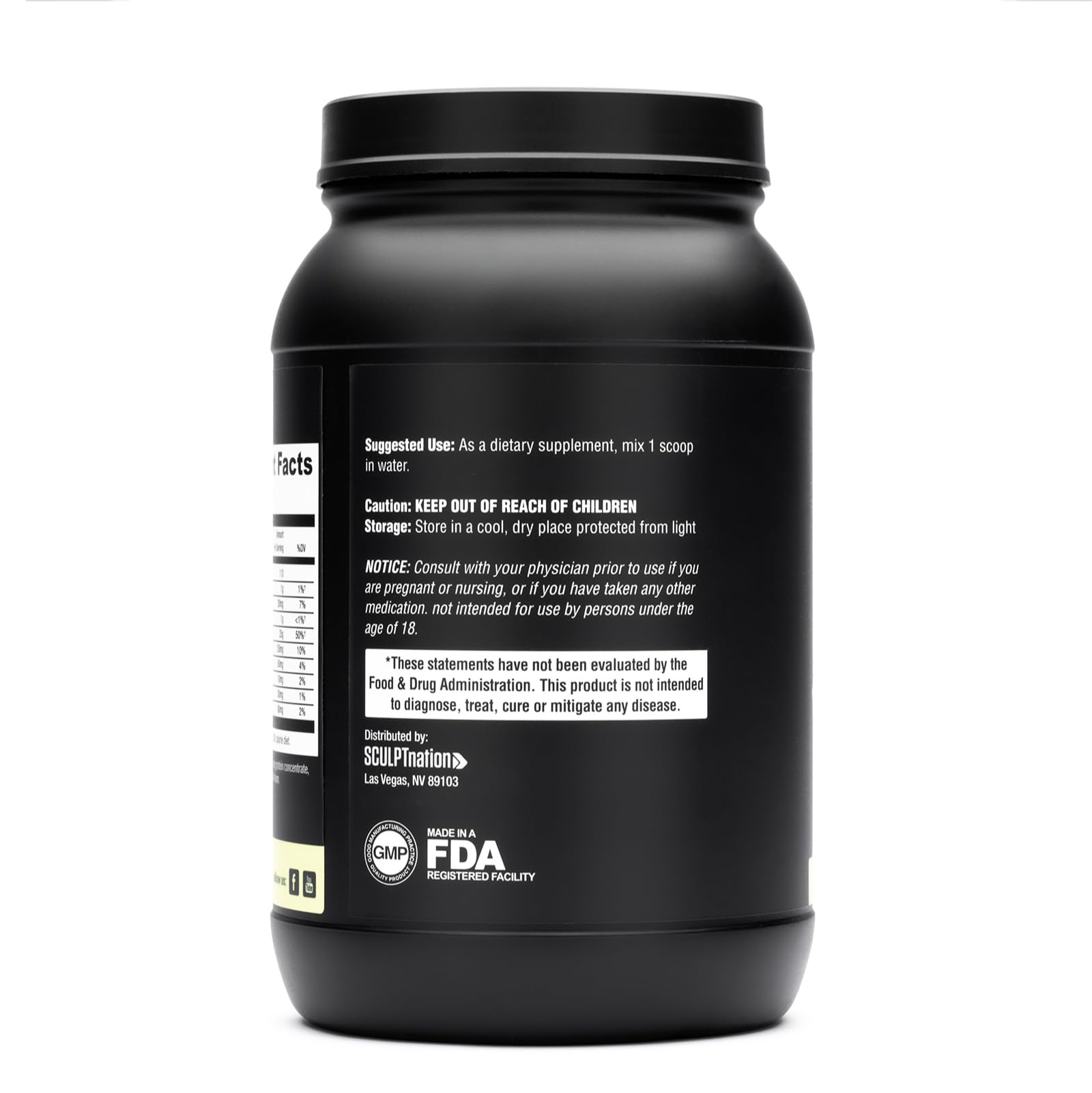 Sculpt Nation comparativa de tamaño mostrando 30 raciones y control de porciones