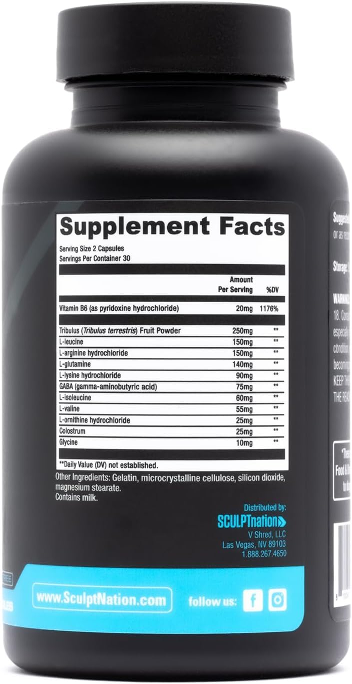Sculpt Nation etiqueta con ingredientes y beneficios claros
