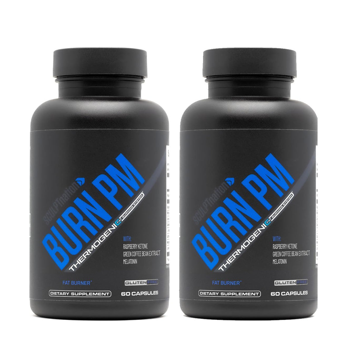 Sculpt Nation caja frontal mostrando diseño y ventaja para apoyo nocturno