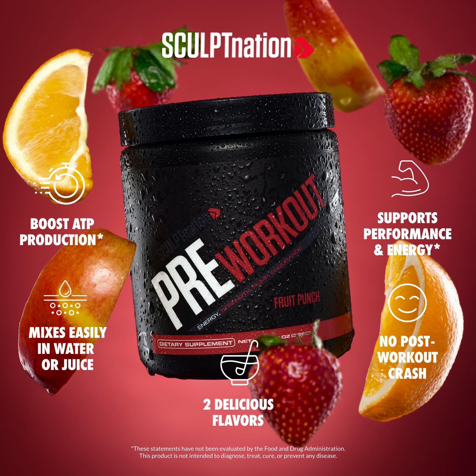 Sculpt Nation polvo en primer plano mostrando textura fina y mezcla soluble
