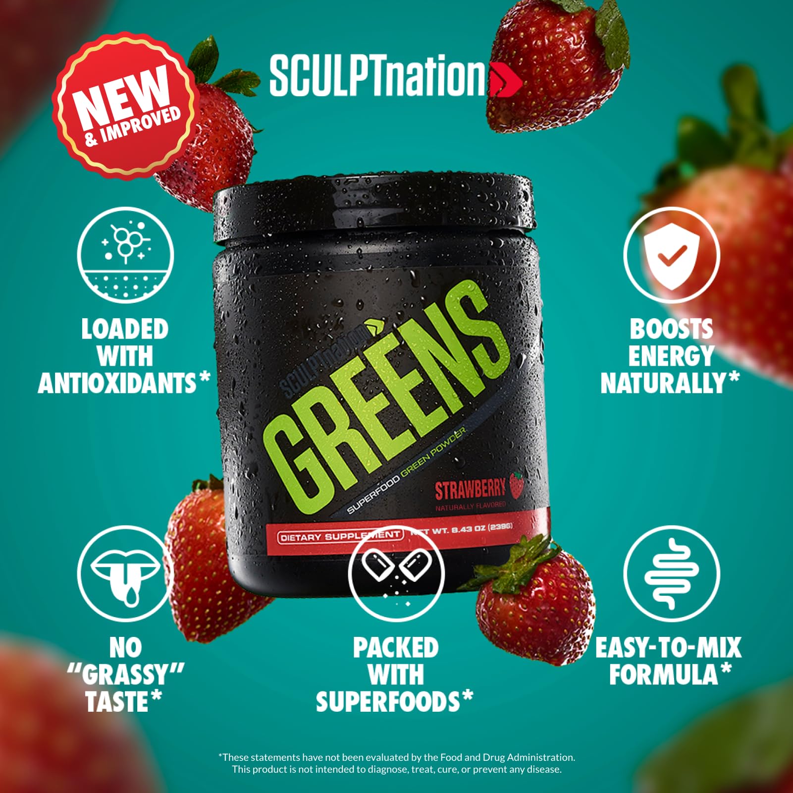 Sculpt Nation polvo en cuchara muestra textura fina y mezcla fácil