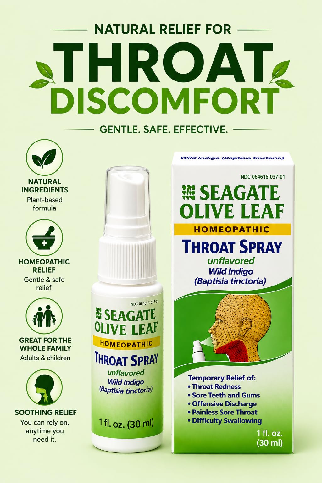 Seagate spray de 1 oz en mano demostrando tamaño portátil