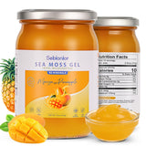 Sebionior tarro frontal con gel de musgo marino mango, apariencia natural y apetecible