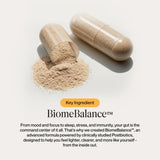 SecondKind ingredientes BiomeBalance ilustrados para soporte del microbioma