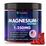 Secret Element envase frontal que muestra 60 gominolas y beneficios claros