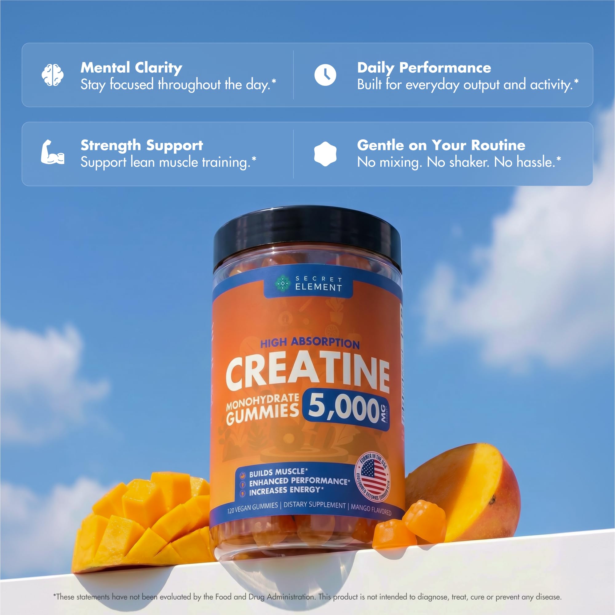 Secret Element etiqueta nutricional visible con ingredientes claros