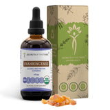 Secrets of the Tribe frasco frontal mostrando etiqueta USDA Organic y beneficios