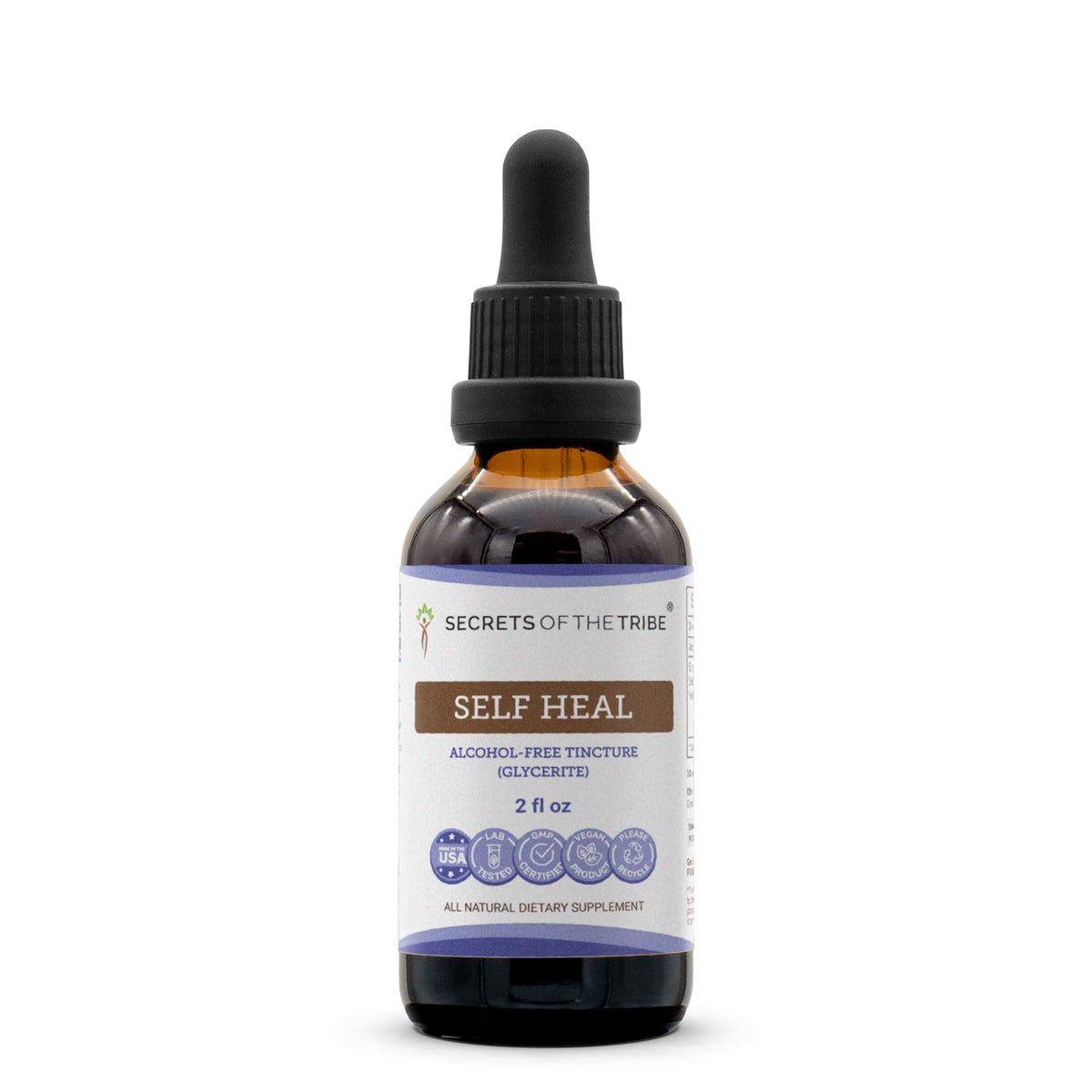 Secrets of the Tribe frasco frontal mostrando presentación de 2 fl oz y etiqueta clara