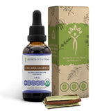 Secrets of the Tribe botella frontal mostrando cascara sagrada y etiqueta clara