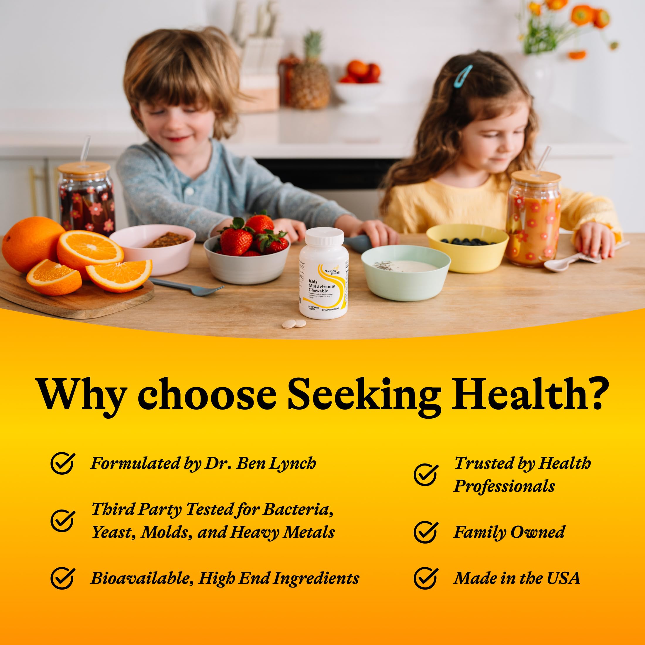 Seeking Health caja abierta con 60 tabletas mostrando la cantidad del envase