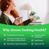 Seeking Health etiqueta con información de ingredientes y alérgenos