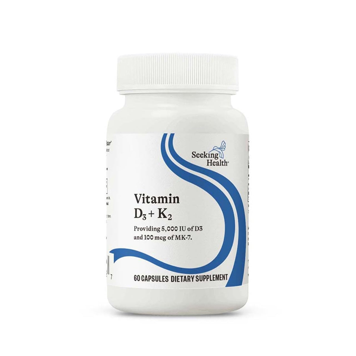 Seeking Health frente del envase mostrando dosis y beneficios para huesos