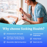 Seeking Health etiqueta con ingredientes y aclaración de alérgenos visible