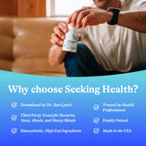 Seeking Health cápsulas HistaminX junto a monedas para ver escala real