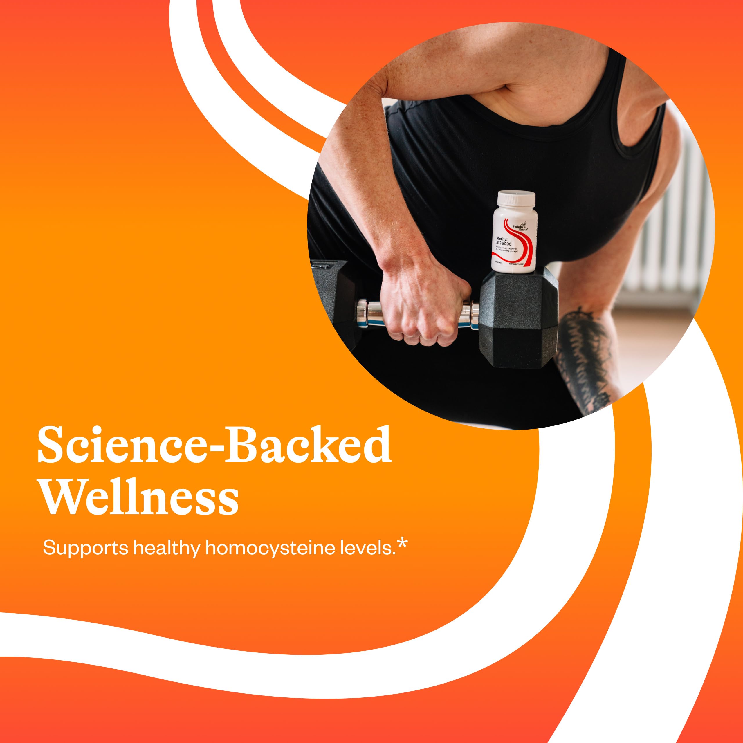 Persona usando Seeking Health Methyl B12 disolviendo pastilla bajo lengua para absorción rápida