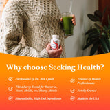 Seeking Health comparación de tamaño con una moneda para apreciar proporción de la cápsula