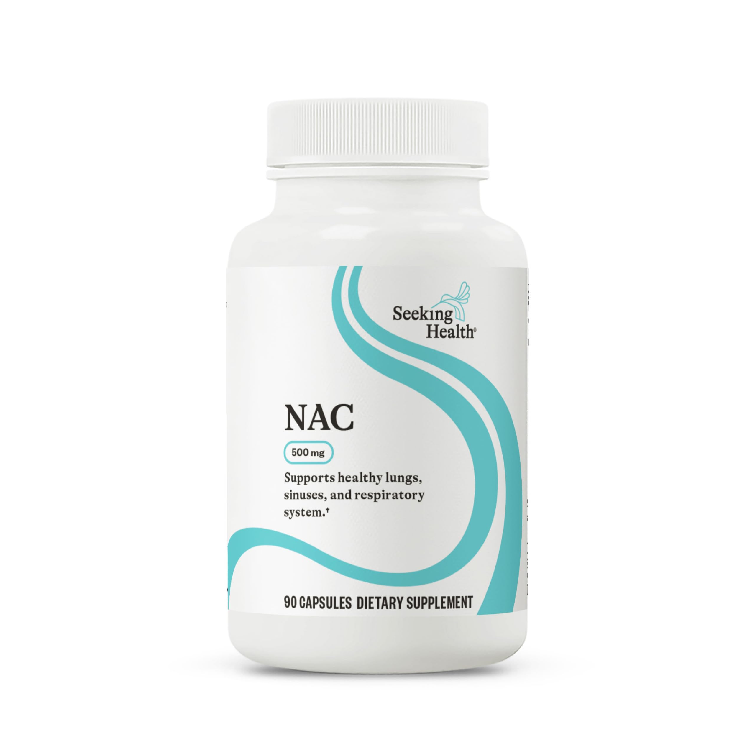 Seeking Health NAC envase frontal mostrando la marca y dosis, garantía de calidad