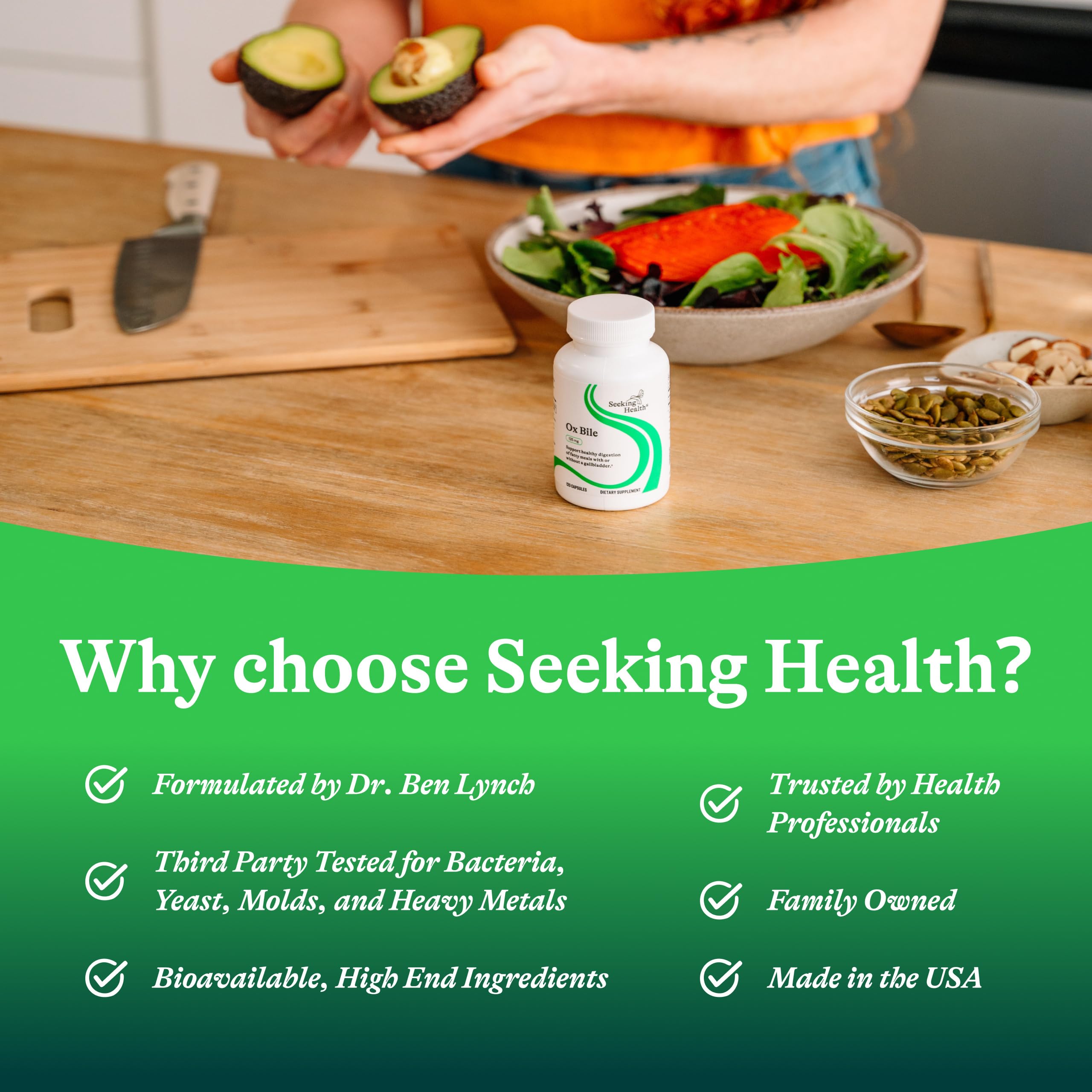 Seeking Health etiqueta nutricional legible con información de ingredientes